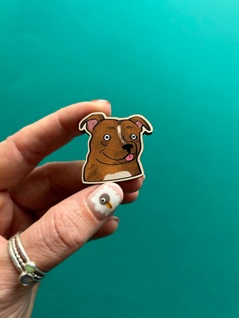 Wooden Dog Pins by Fernandes Makes