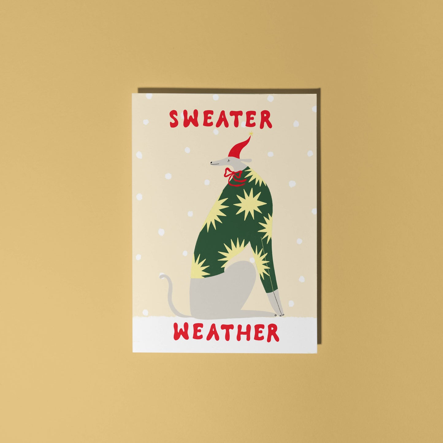 Sweater Weather Christmas Card | Whippet Card | Festive Dog