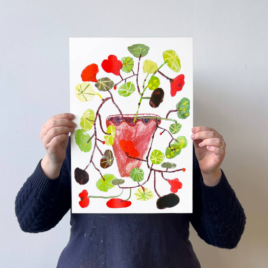 Nasturtium A3 Risograph Print