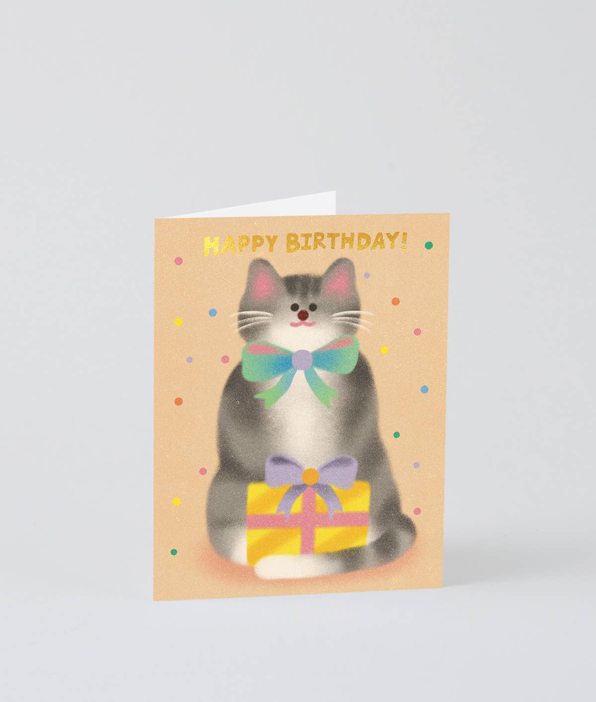 Cat & Bow Tie Birthday Greeting Card