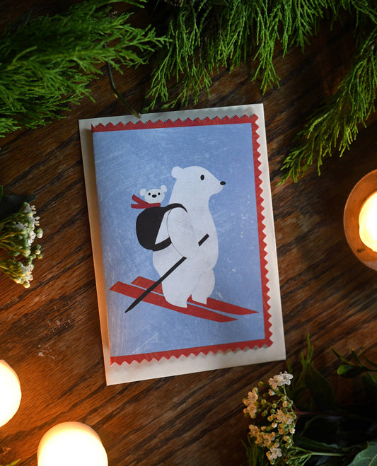 Mama Bear Shaped Christmas Card