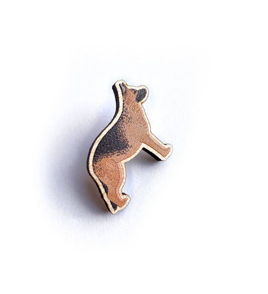 German Shephrd Wooden Pin - Responsibly Sourced