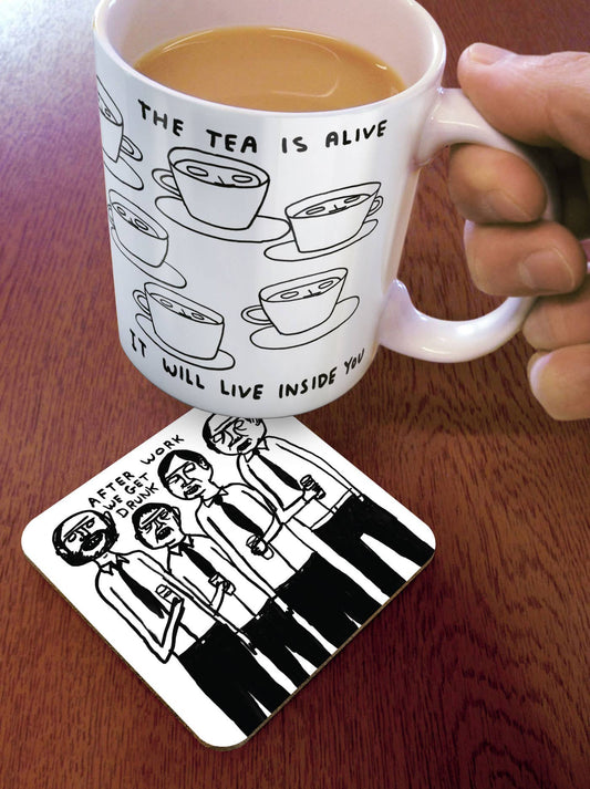 After Work Get Drunk - Funny Art Coaster By David Shrigley
