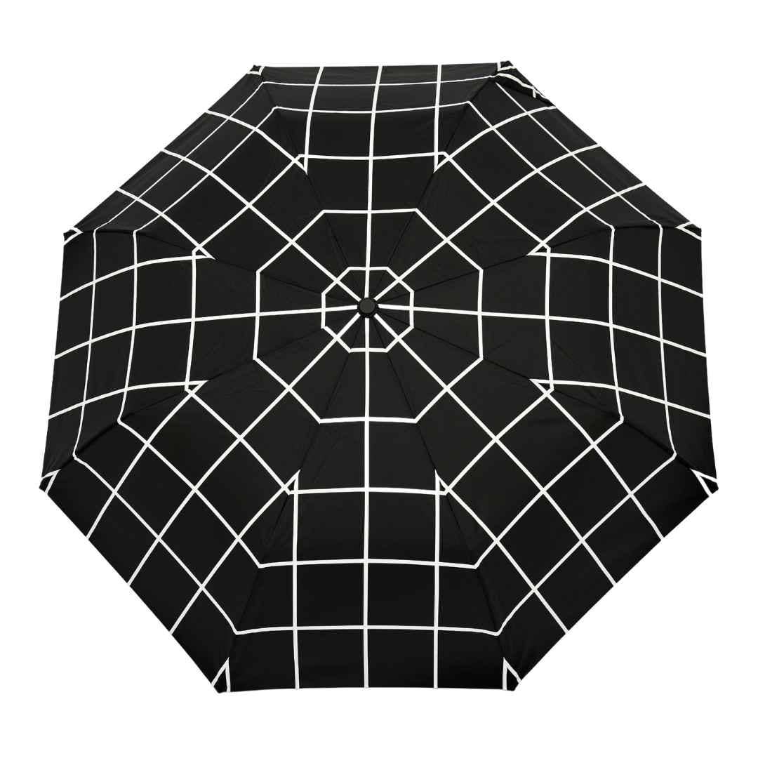 Black Grid Compact Mini Umbrella by Duckhead