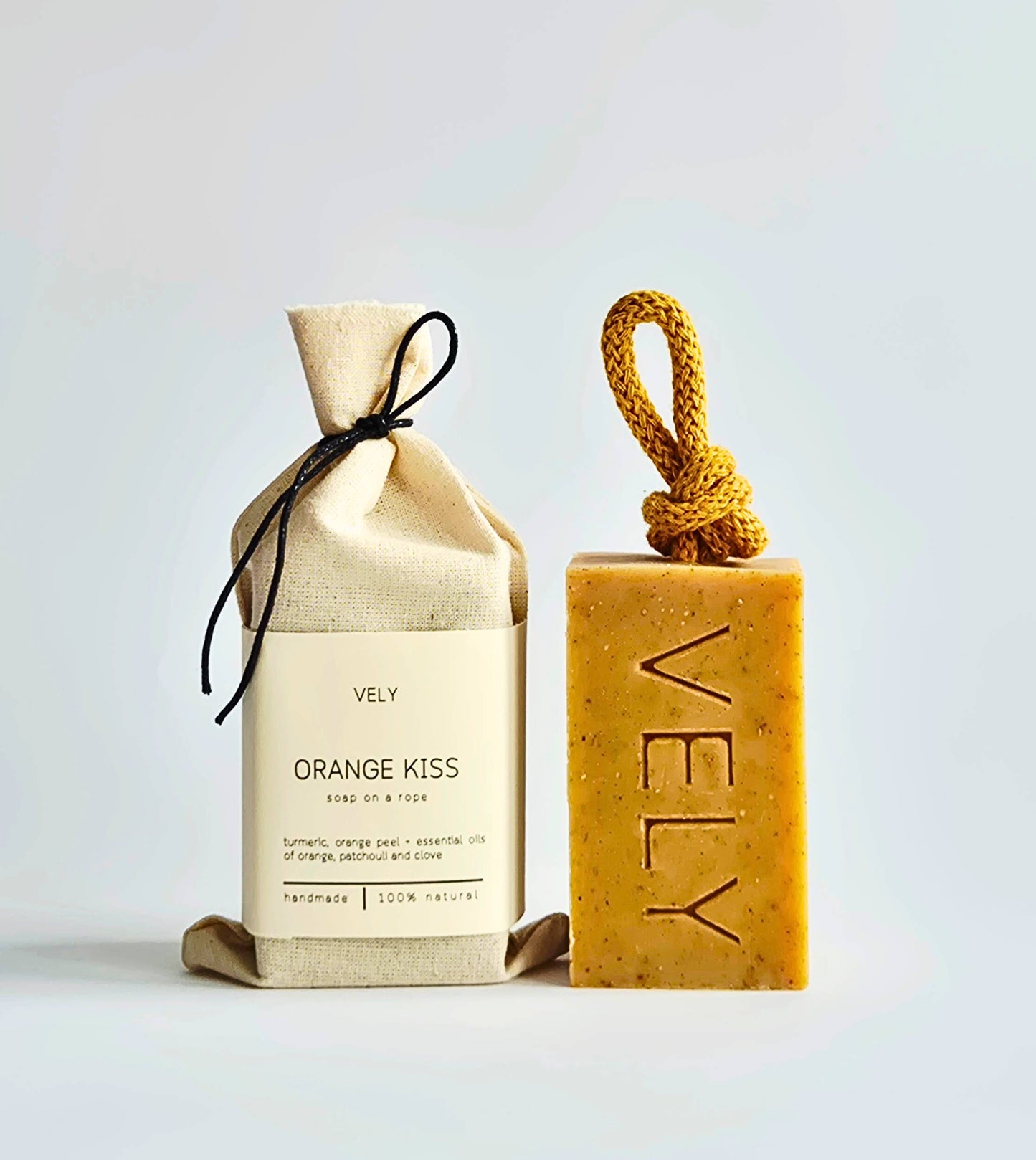 Orange Kiss Natural Handmade Soap On A Rope