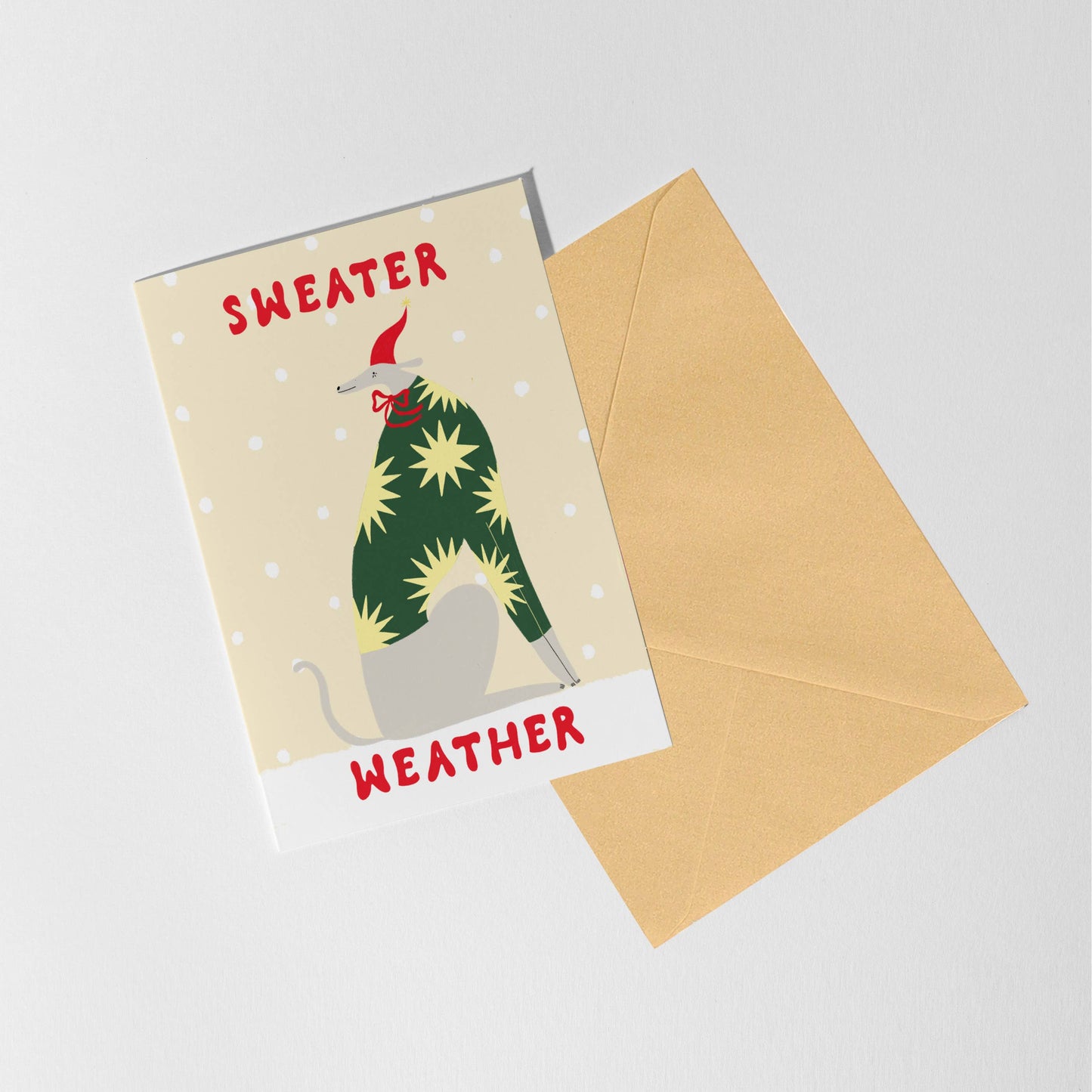 Sweater Weather Christmas Card | Whippet Card | Festive Dog