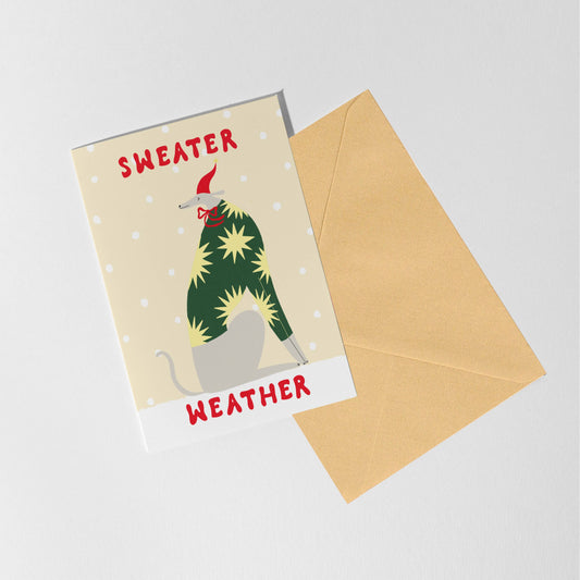 Sweater Weather Christmas Card | Whippet Card | Festive Dog