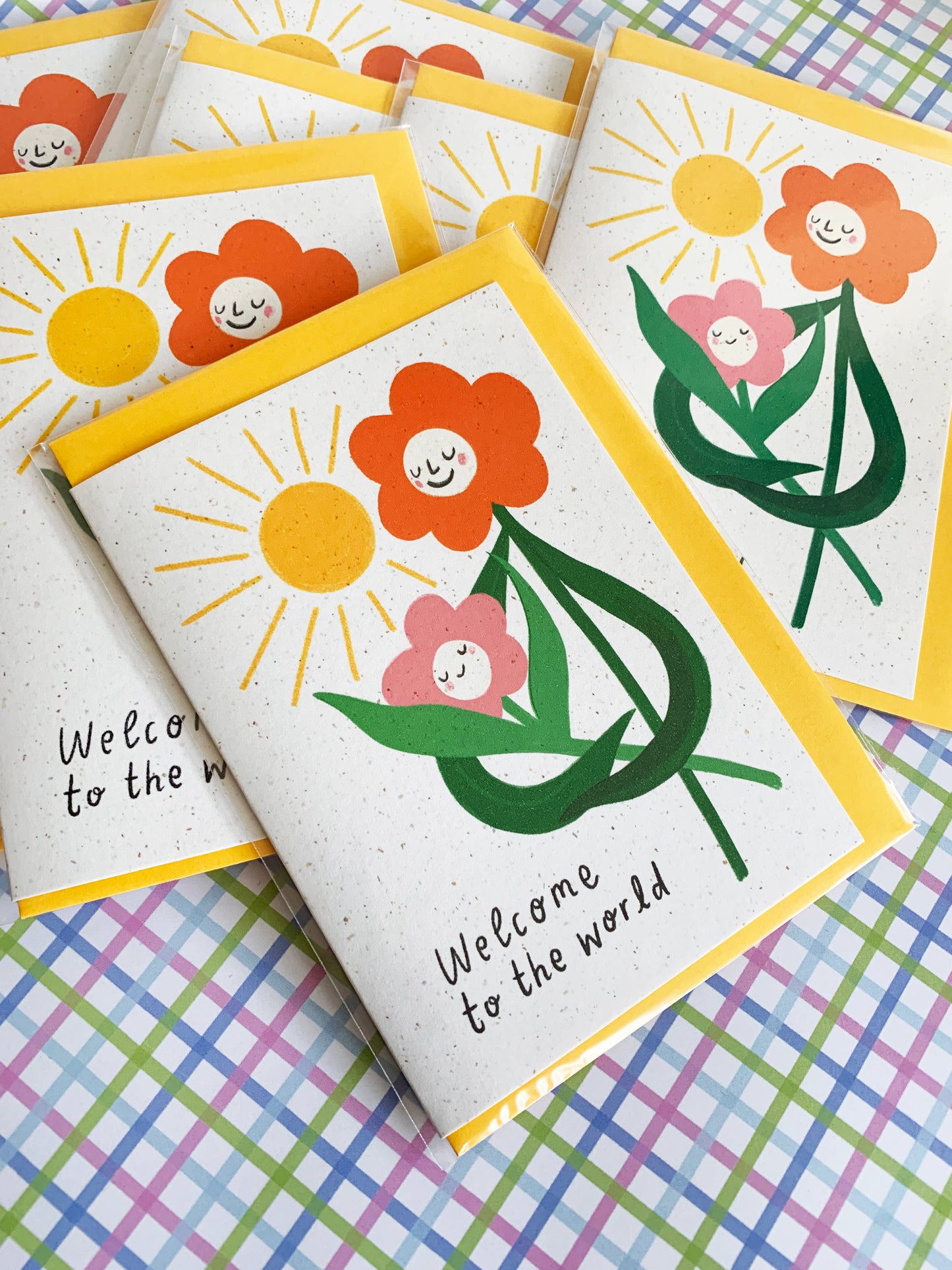 New Baby Flower Face Greeting Card