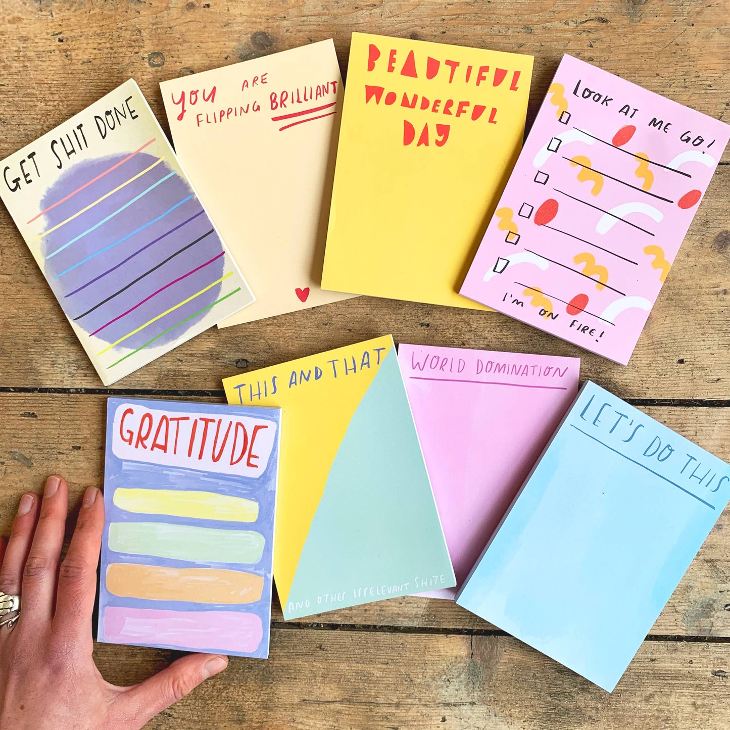 Desk jotter: 8 designs to choose from by Nicola Rowlands