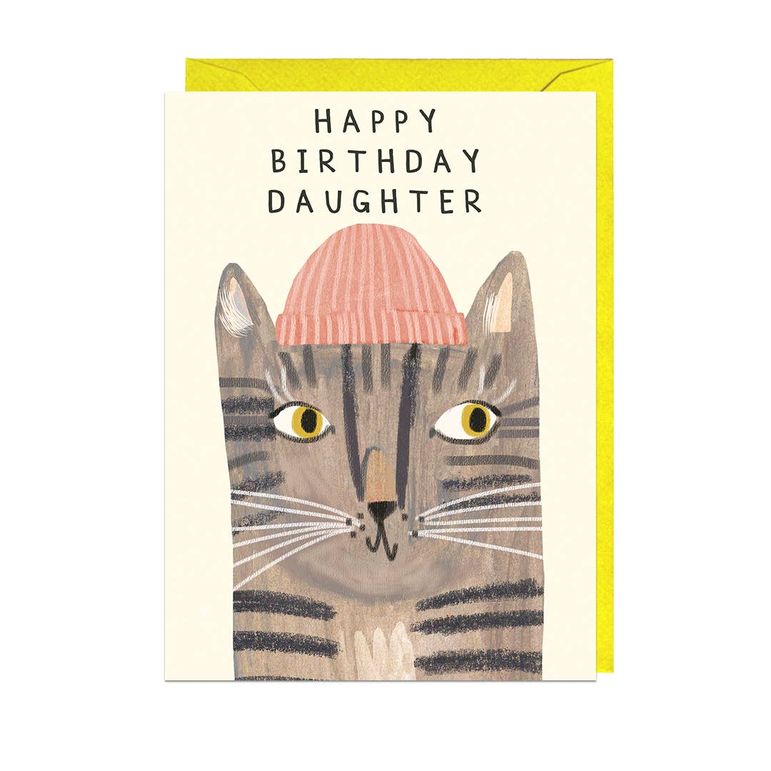 HAPPY BIRTHDAY CAT DAUGHTER - YELLOW ENVELOPE Card