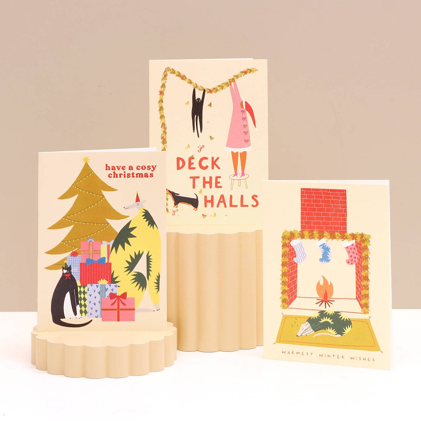 Deck The Halls Christmas Card | Cat Card | Dog Card | Funny