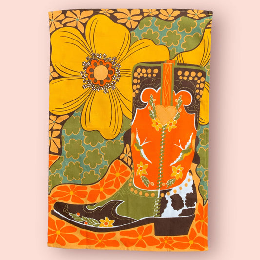 Retro Cowboy Boot Tea Towel