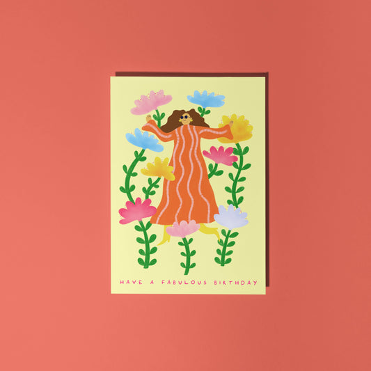 Have A Fabulous Birthday Floral Greeting Card