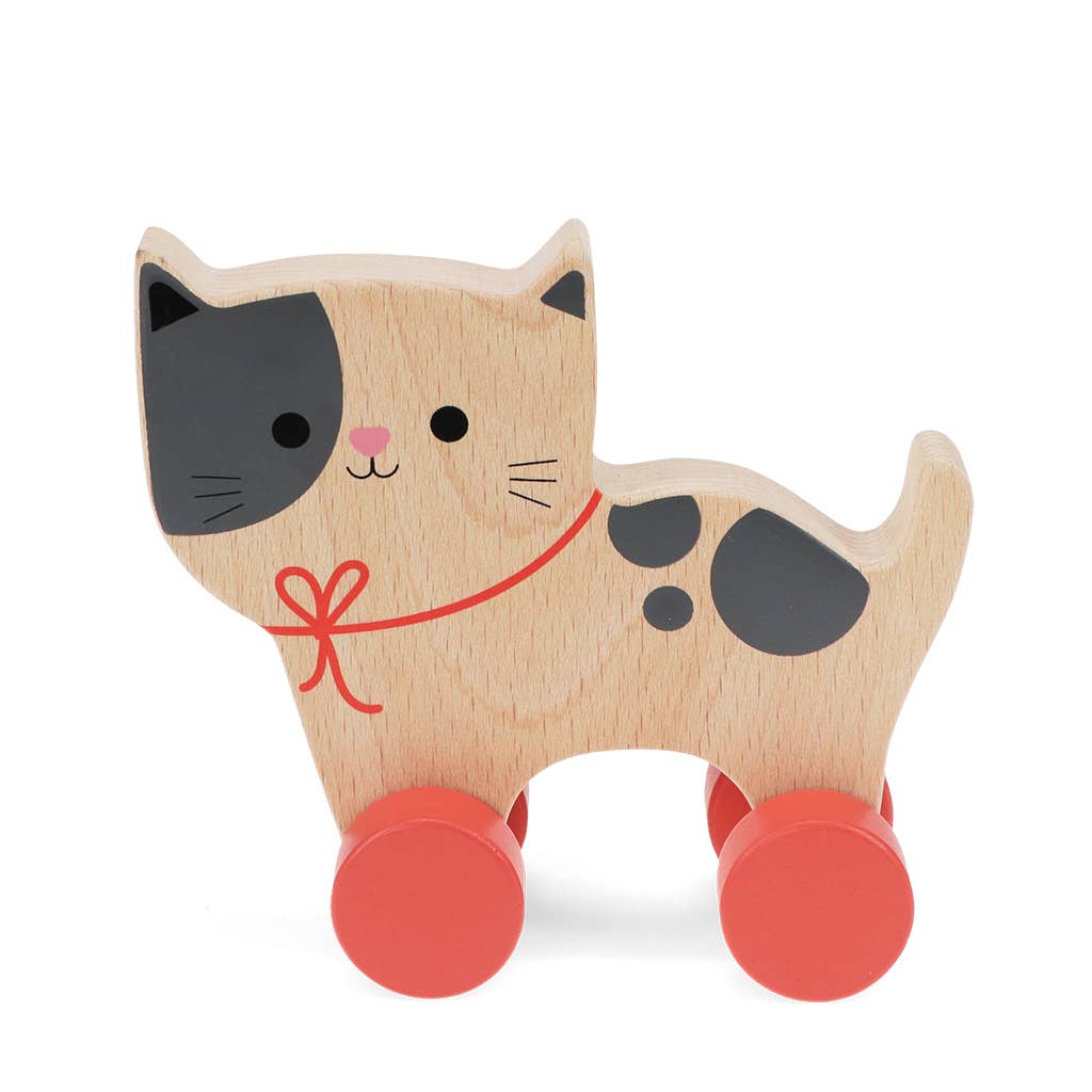 Wooden push along toy - Cat