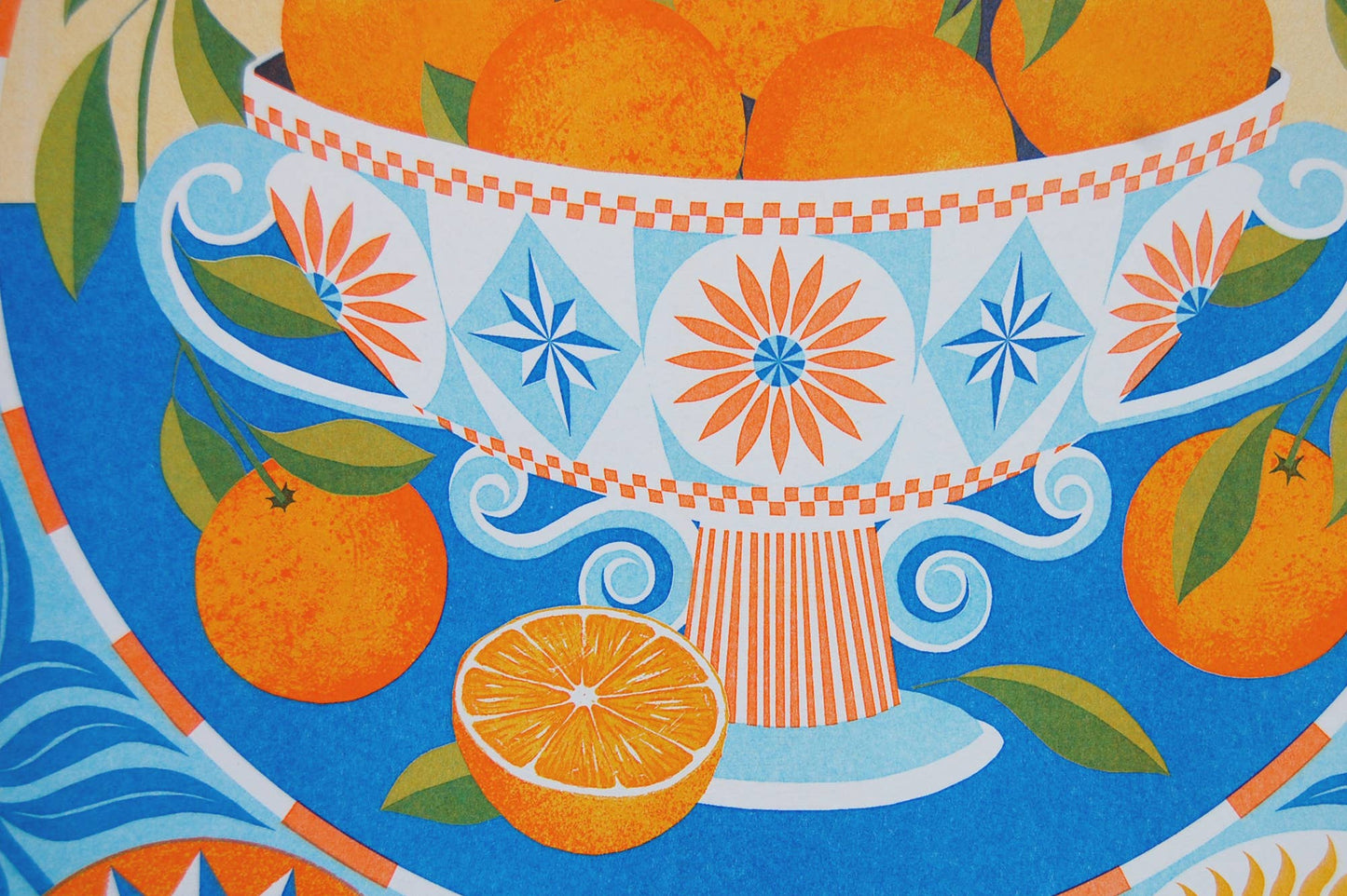 Orange Bowl - A3 Risograph Print by Printer Johnson