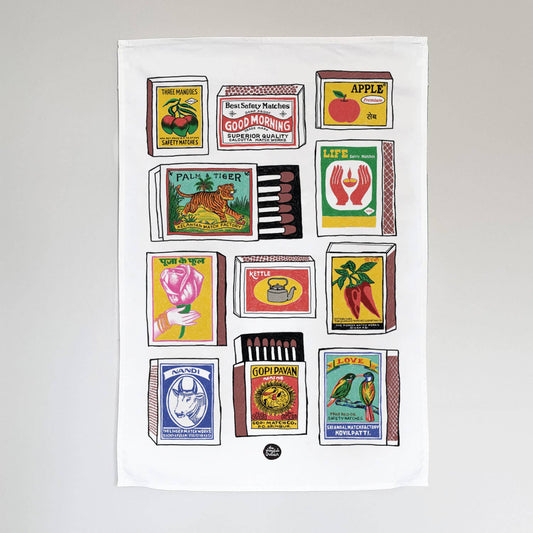 Indian Matchboxes Tea Towel