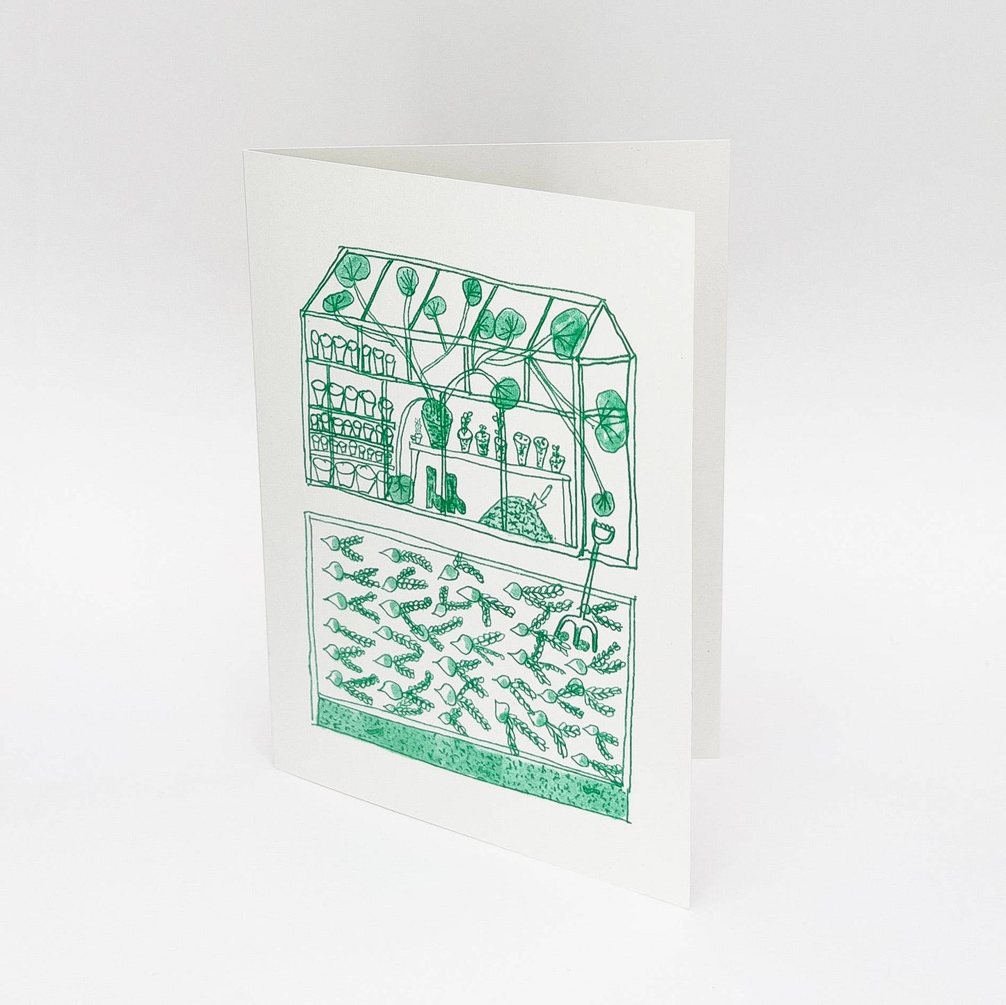Greenhouse Card | Risograph Printed | Gardening Cards