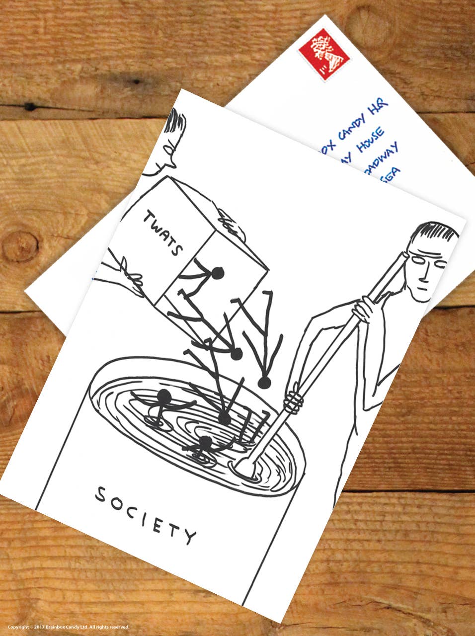 Twats In Society - A6 Art Postcard By David Shrigley