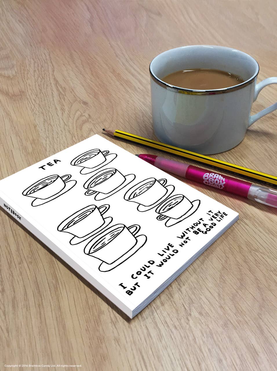 Live Without Tea David Shrigley A6 Notebook