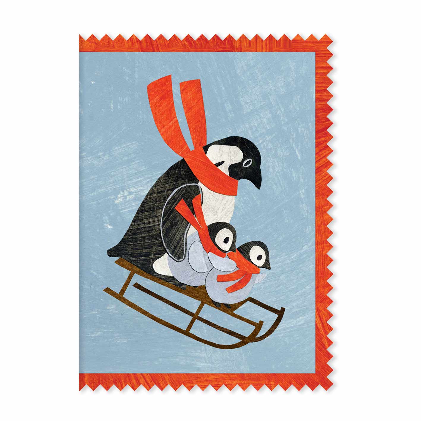 Penguin Family Shaped Christmas Card