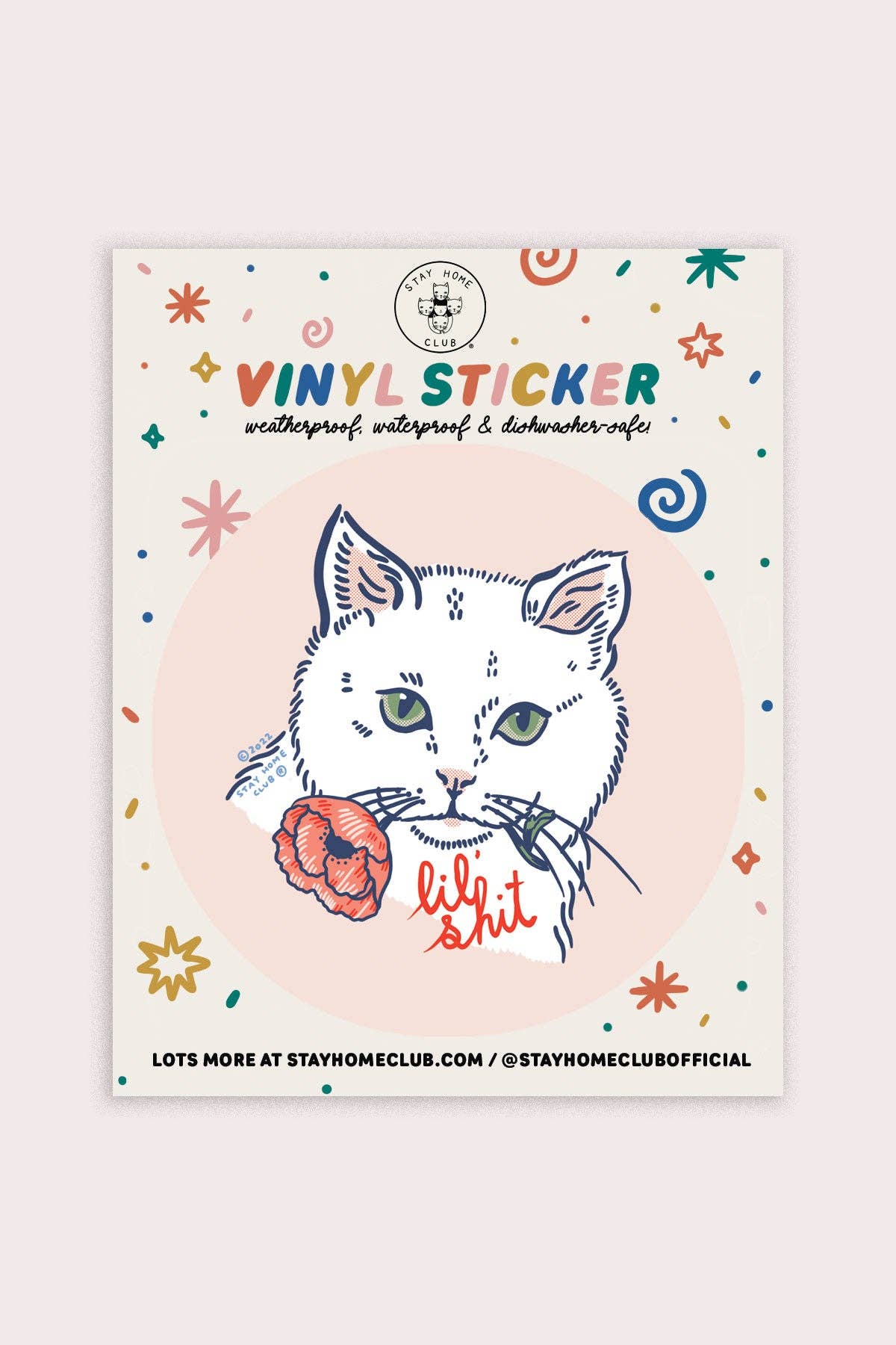 Lil Shit (Cat) Vinyl Sticker by Stay Home Club