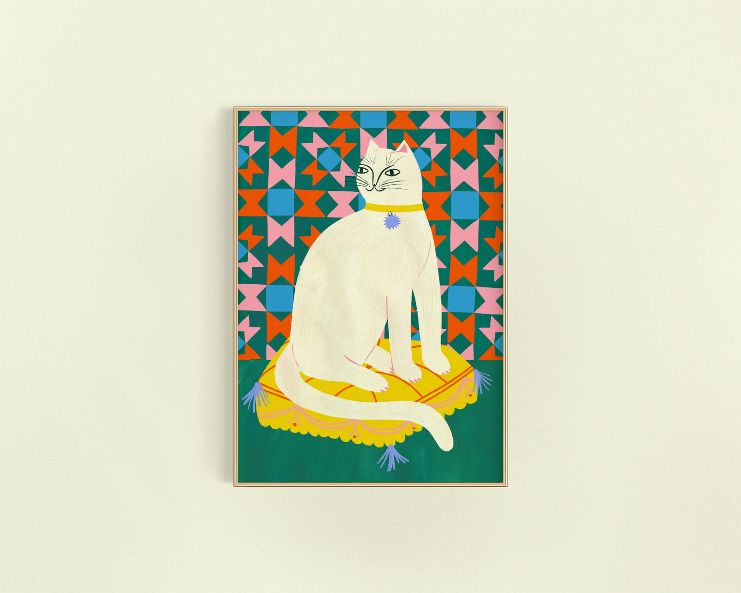 Staffordshire Cat Art Print | Cat Kitty Feline Pet Portrait 