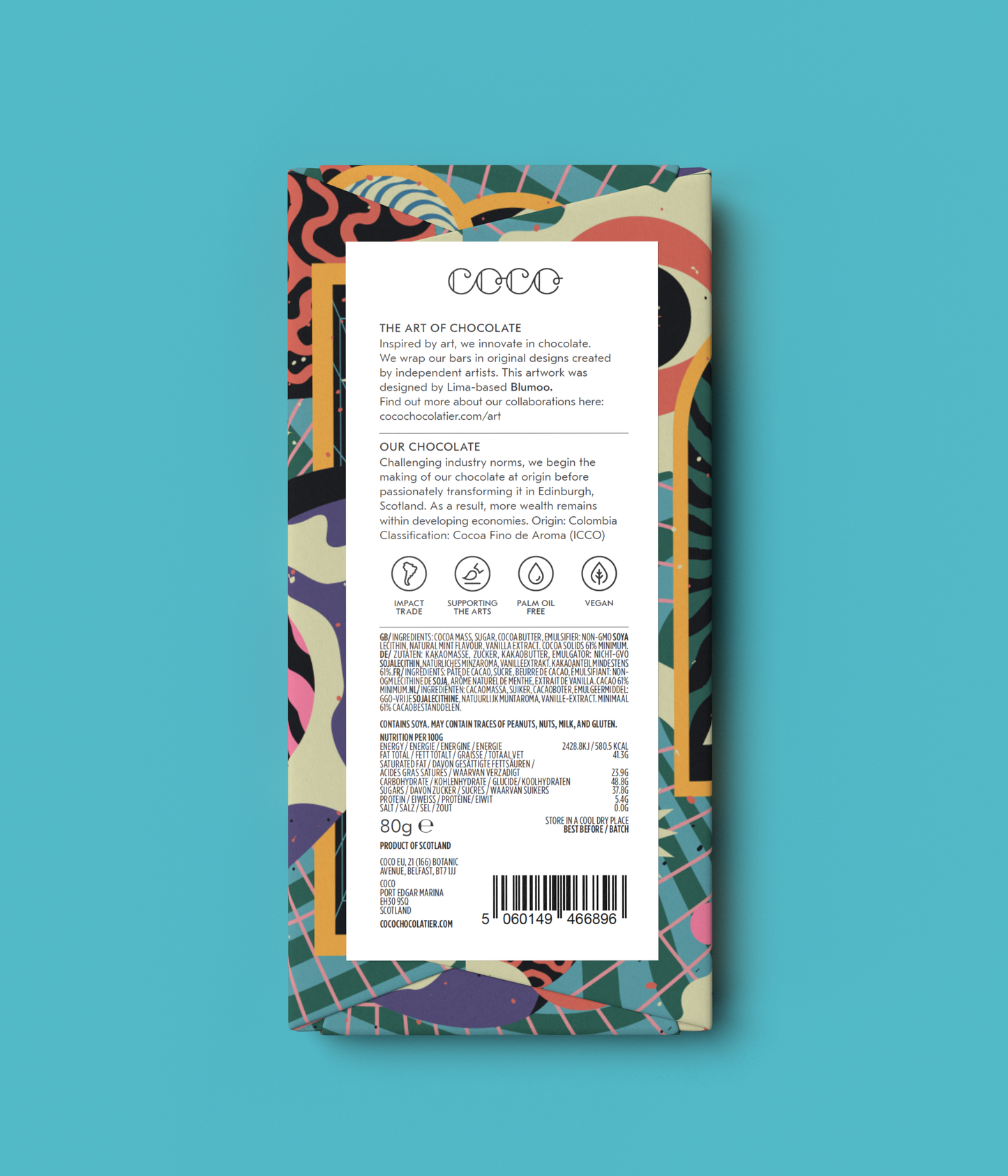 Sweet Mint Dark Chocolate Bar 80g