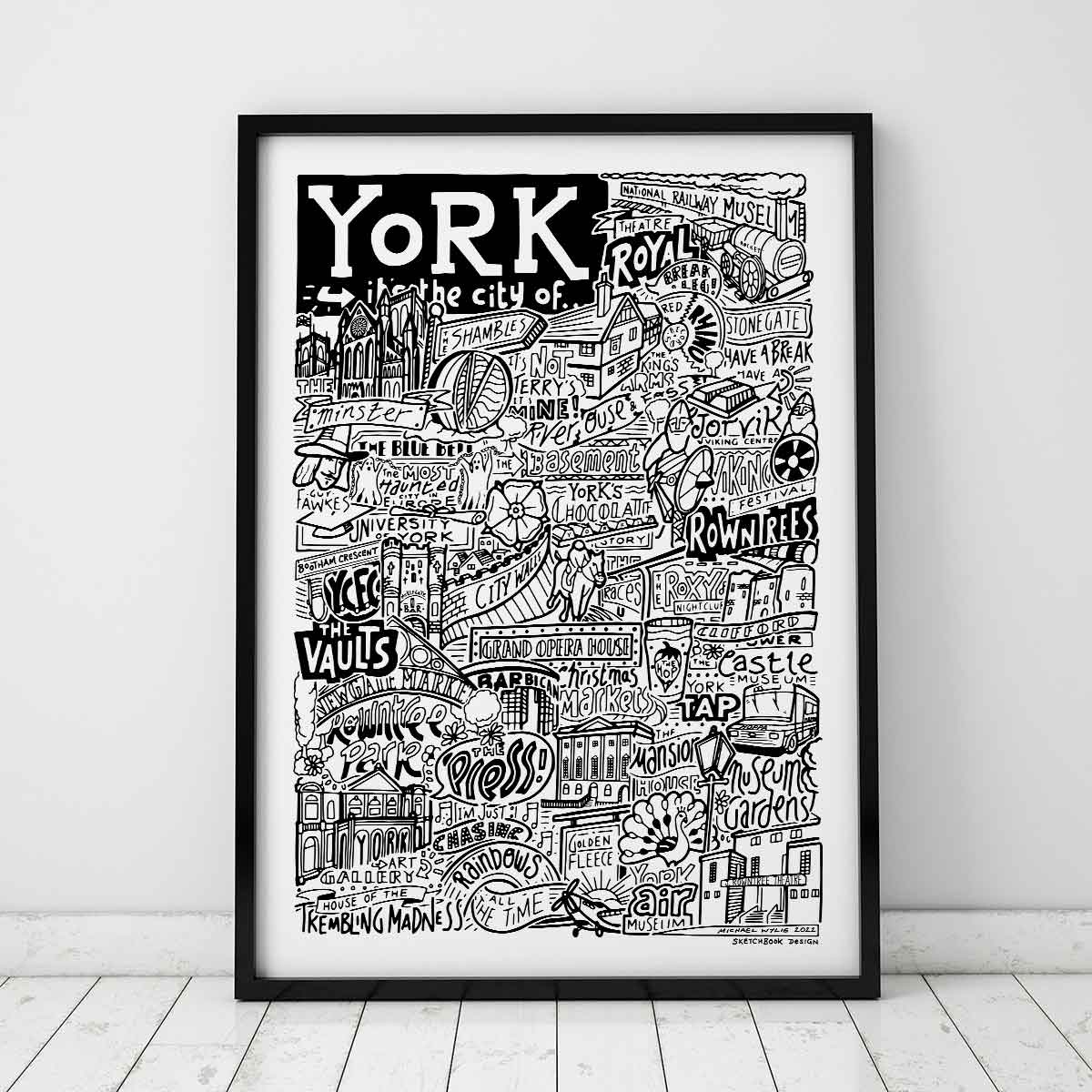 York Landmarks It's The City Of Art Print