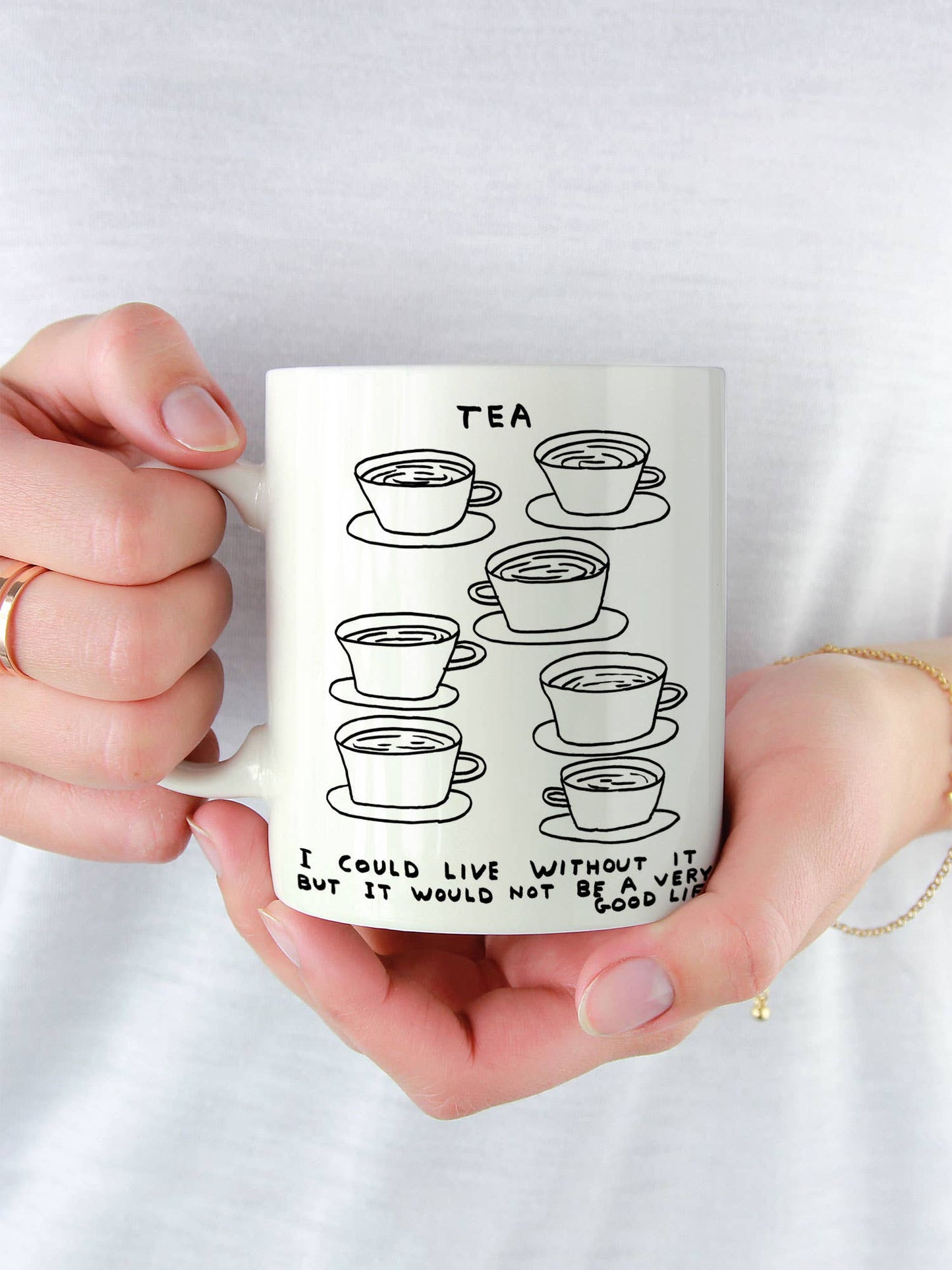 Live Without Tea - David Shrigley Funny Mug