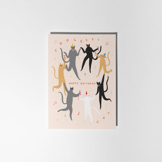 Coolest Cat Birthday Card | Dance Party Cats Card