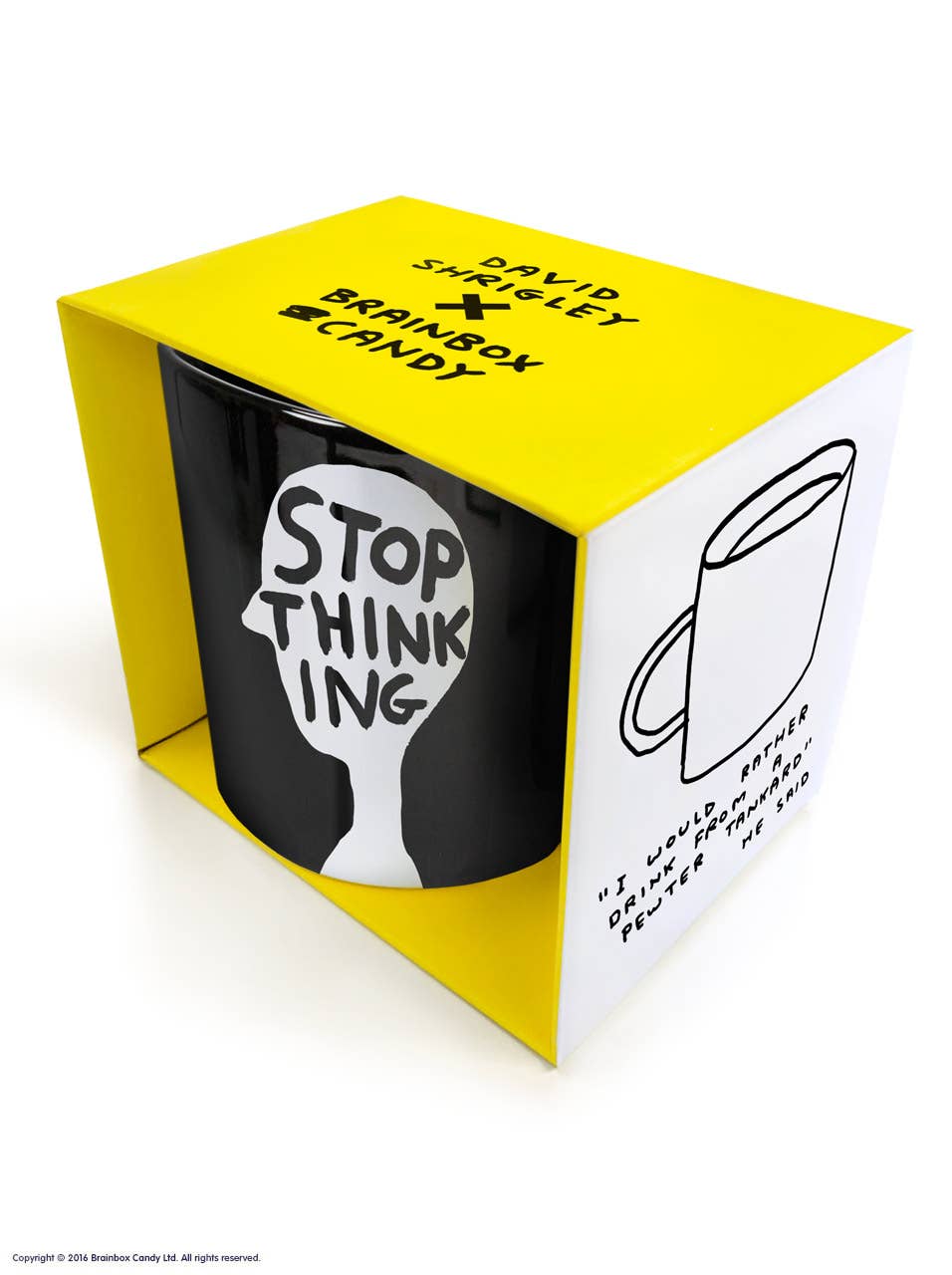 Stop Thinking  David Shrigley Mug