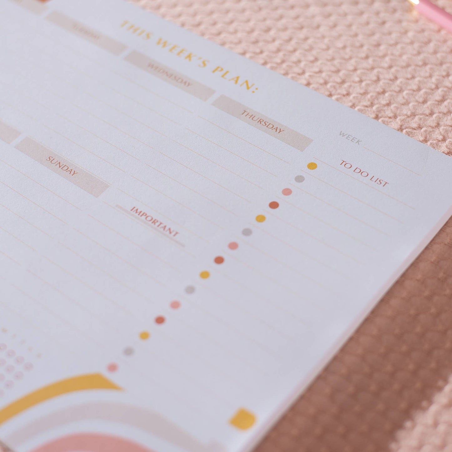 Weekly Planner Pad with Habit Tracker | Abstract Rainbow