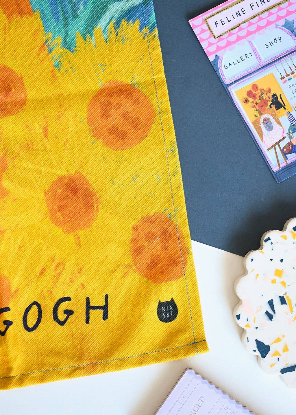 Vincat van Gogh Cat Tea Towel 