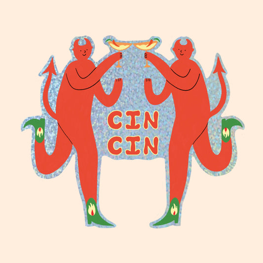 Cin Cin Margherita Devils Glitter Sticker