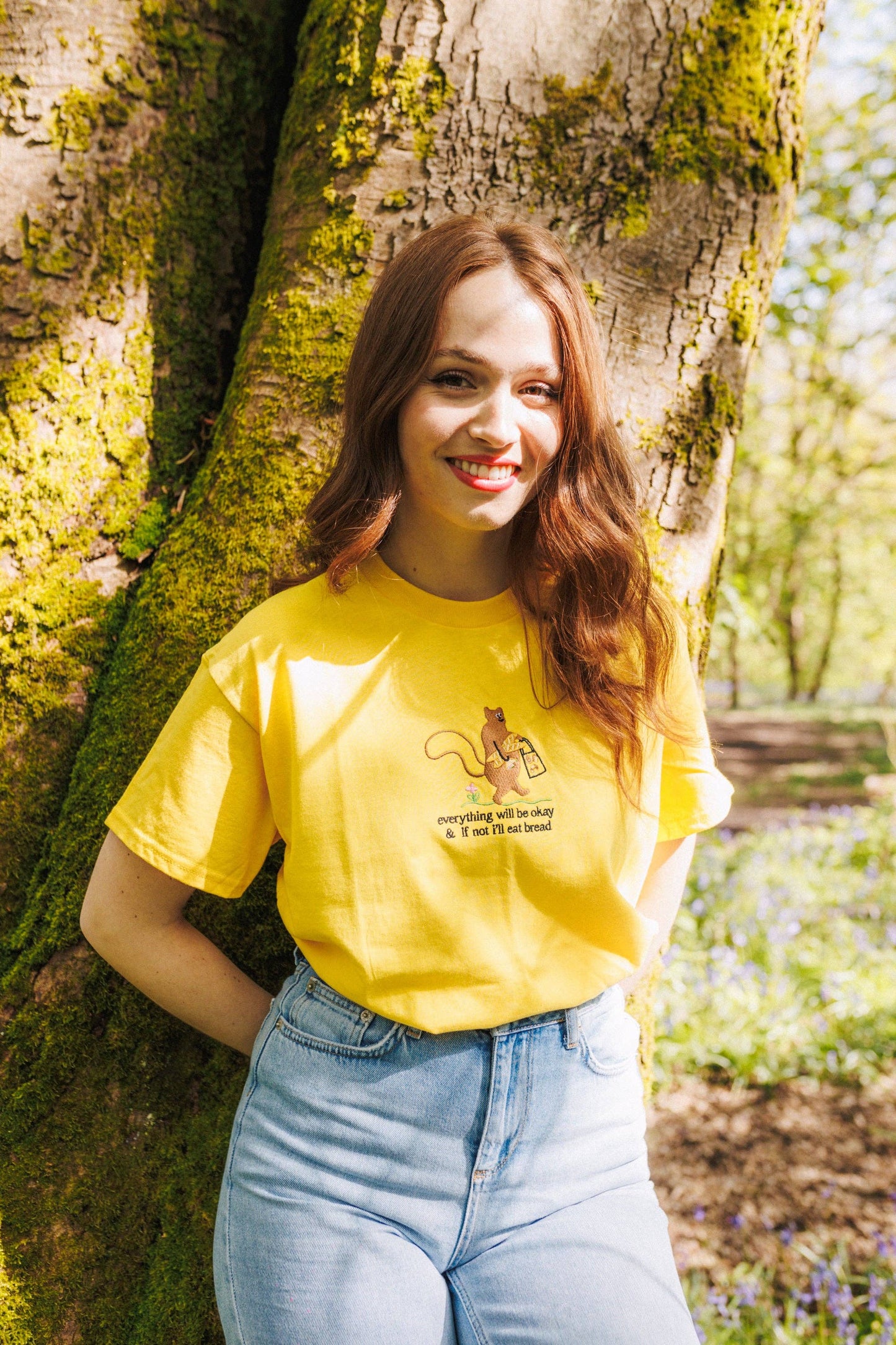 Squirrel & Bread Embroidered T-Shirt by Limpet Store