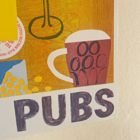 I LOVE PUBS A3 Risograph Print