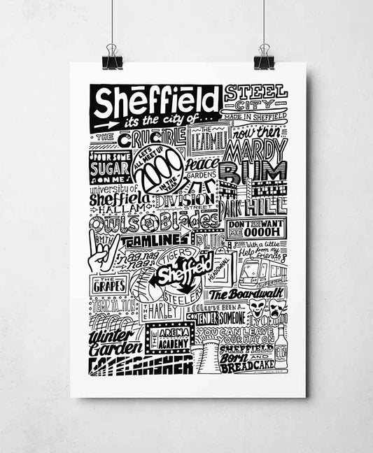 Sheffield Landmarks It's The City Of Art Print