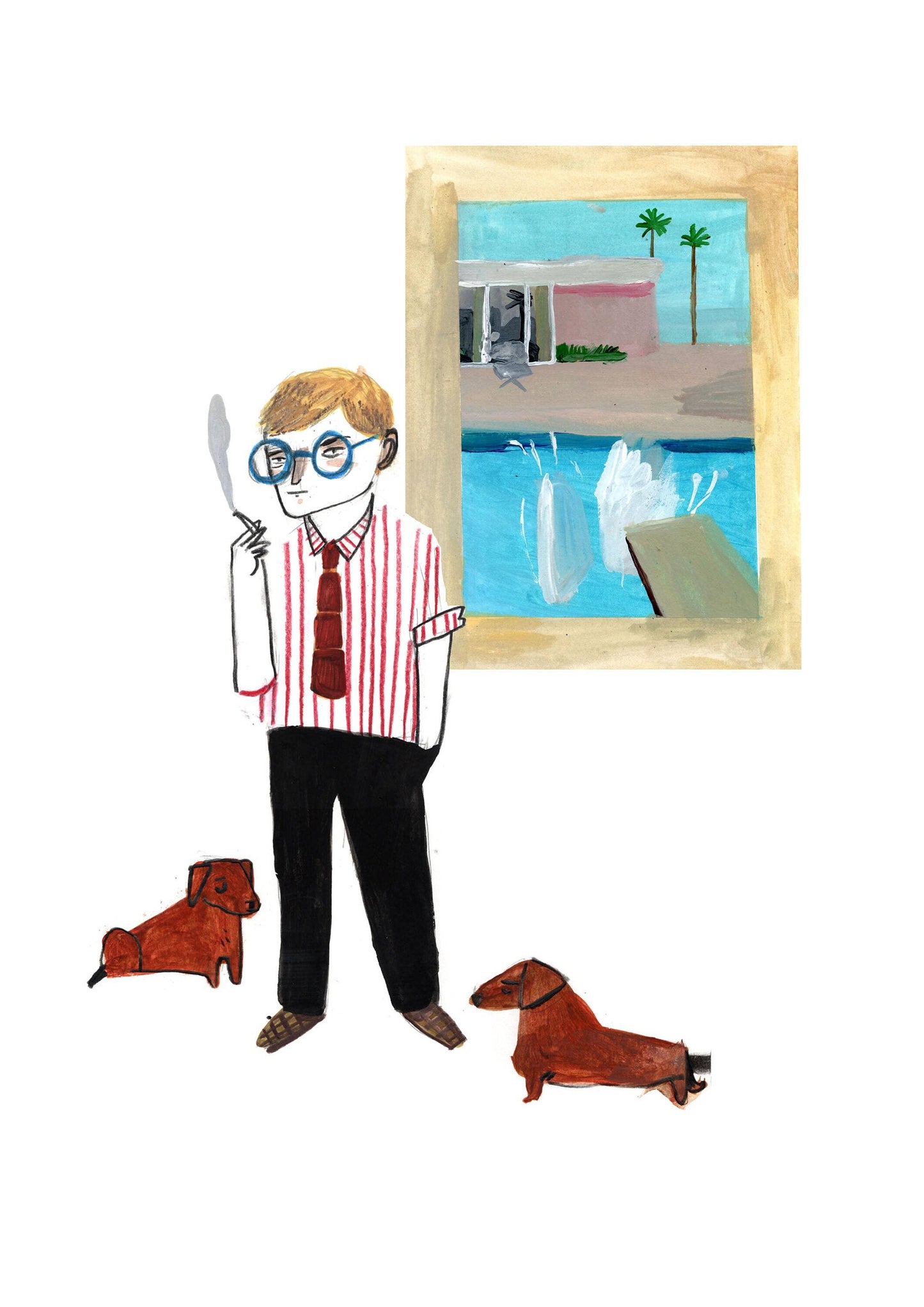 David Hockney by Dick Vincent - A4 Print