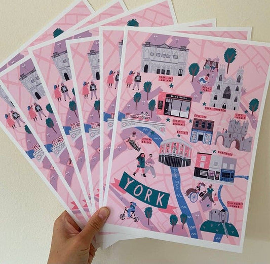 York Illustrated Map Print