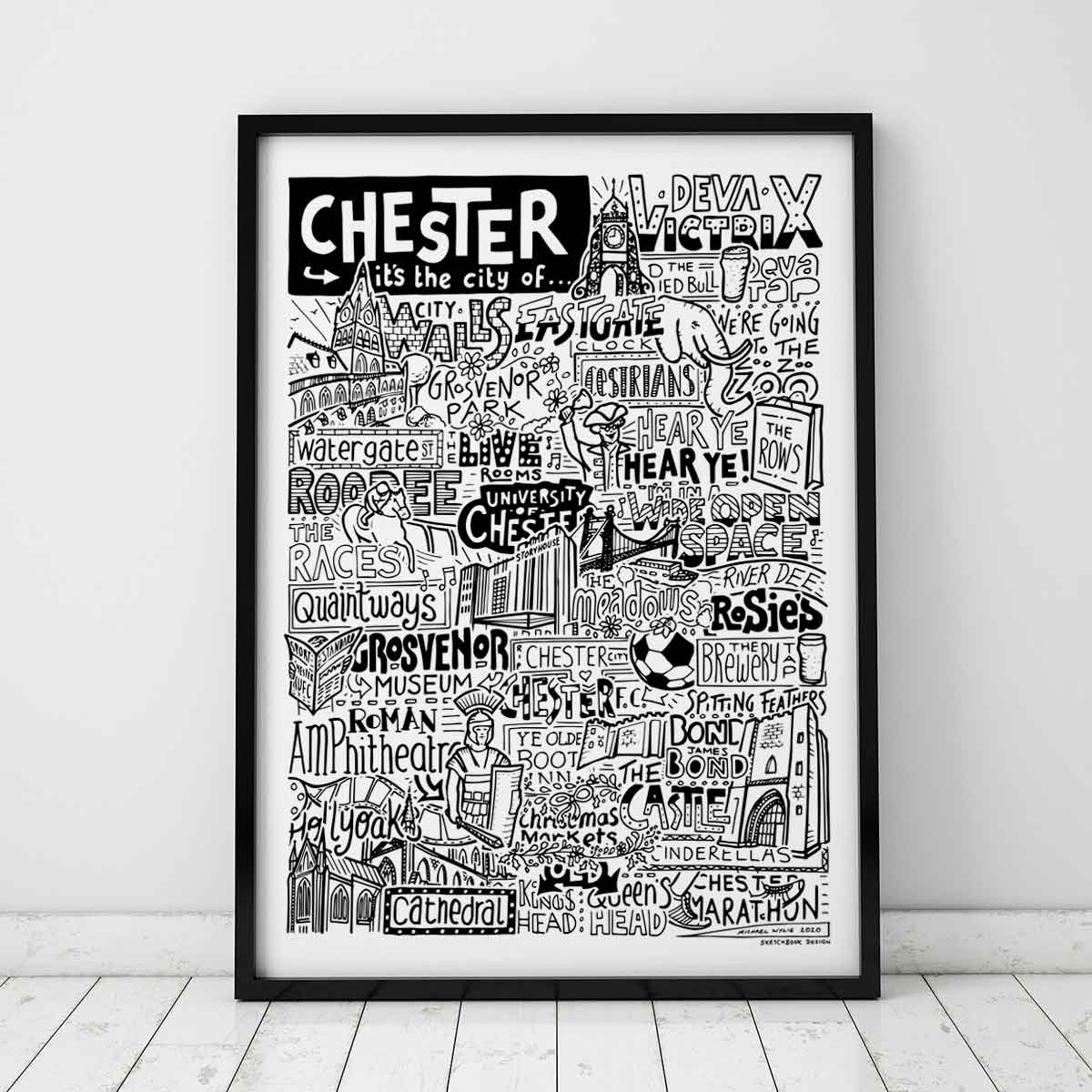 Chester Landmarks It's The City Of Art Print