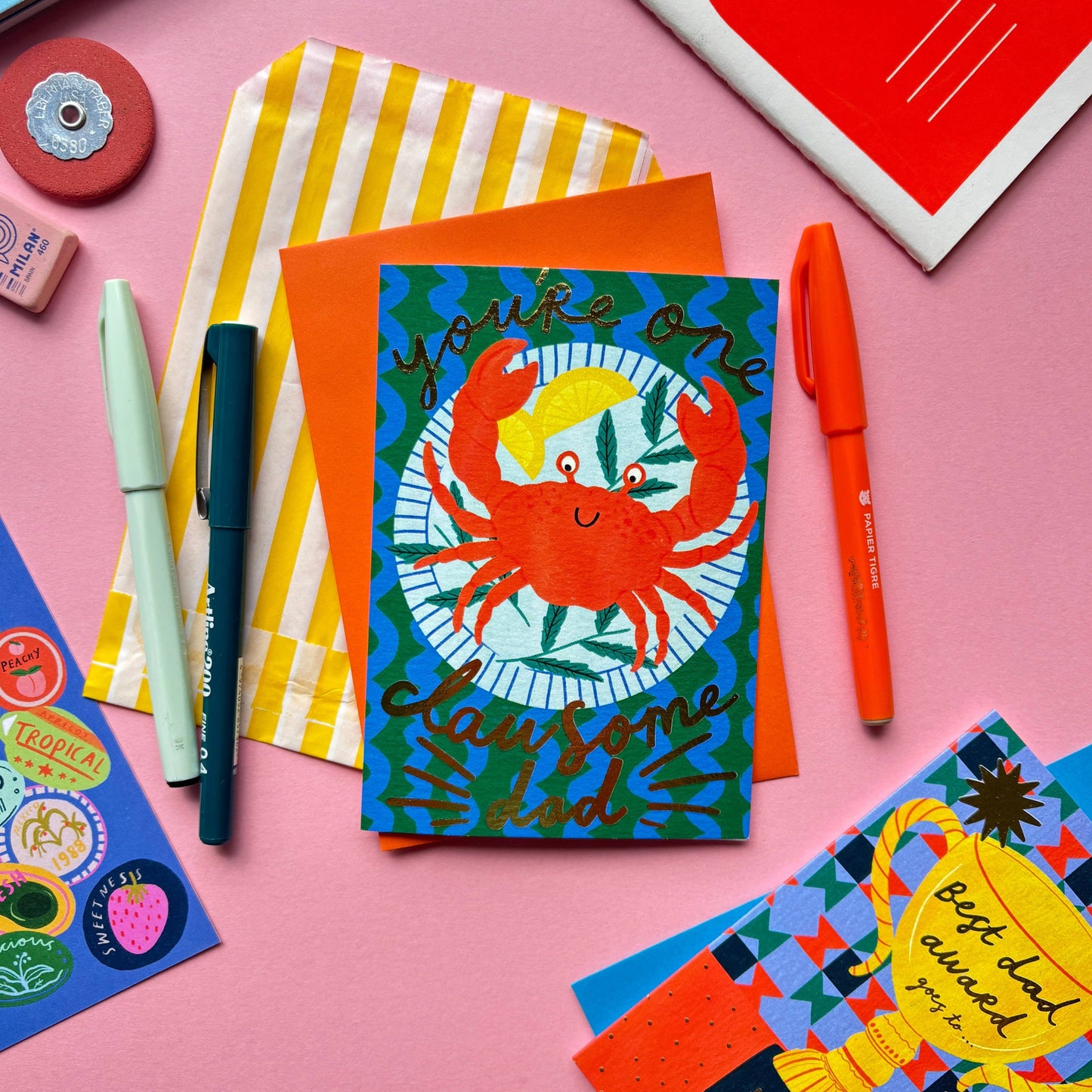 You're One Clawsome Dad Greeting Card