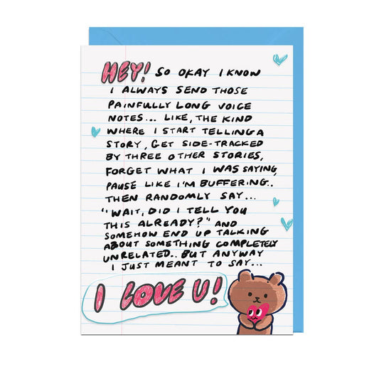 LONG LOVE YOU, EMBOSSED, PALE BLUE ENVELOPE Card