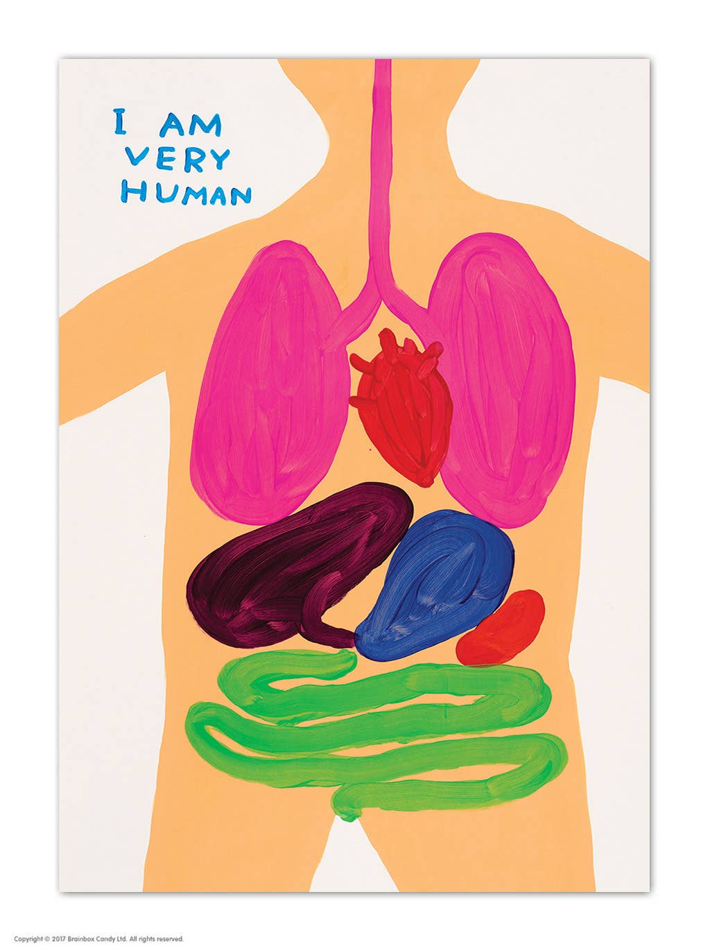 I Am Very Human - A6 Art Postcard By David Shrigley