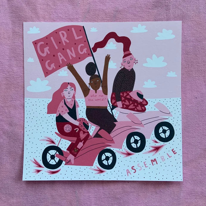 Girl Gang - Sqaure Art Print by Ellastrated