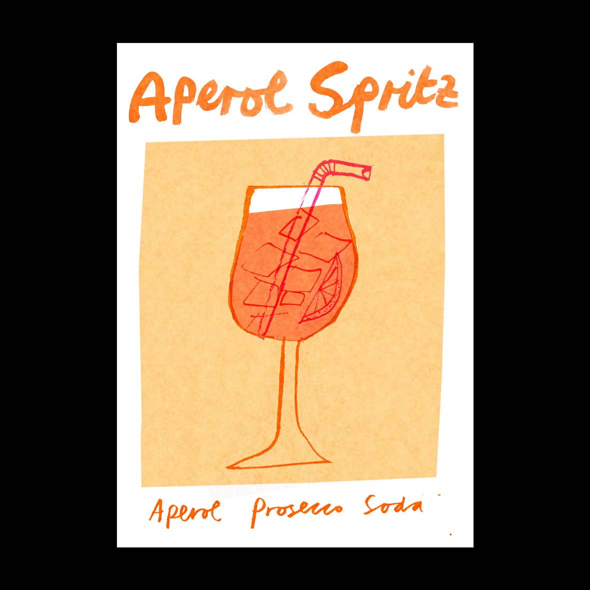 Aperol Spritz Risograph A3 Print