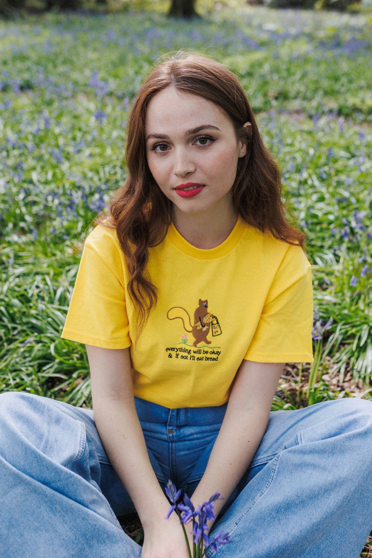 Squirrel & Bread Embroidered T-Shirt by Limpet Store