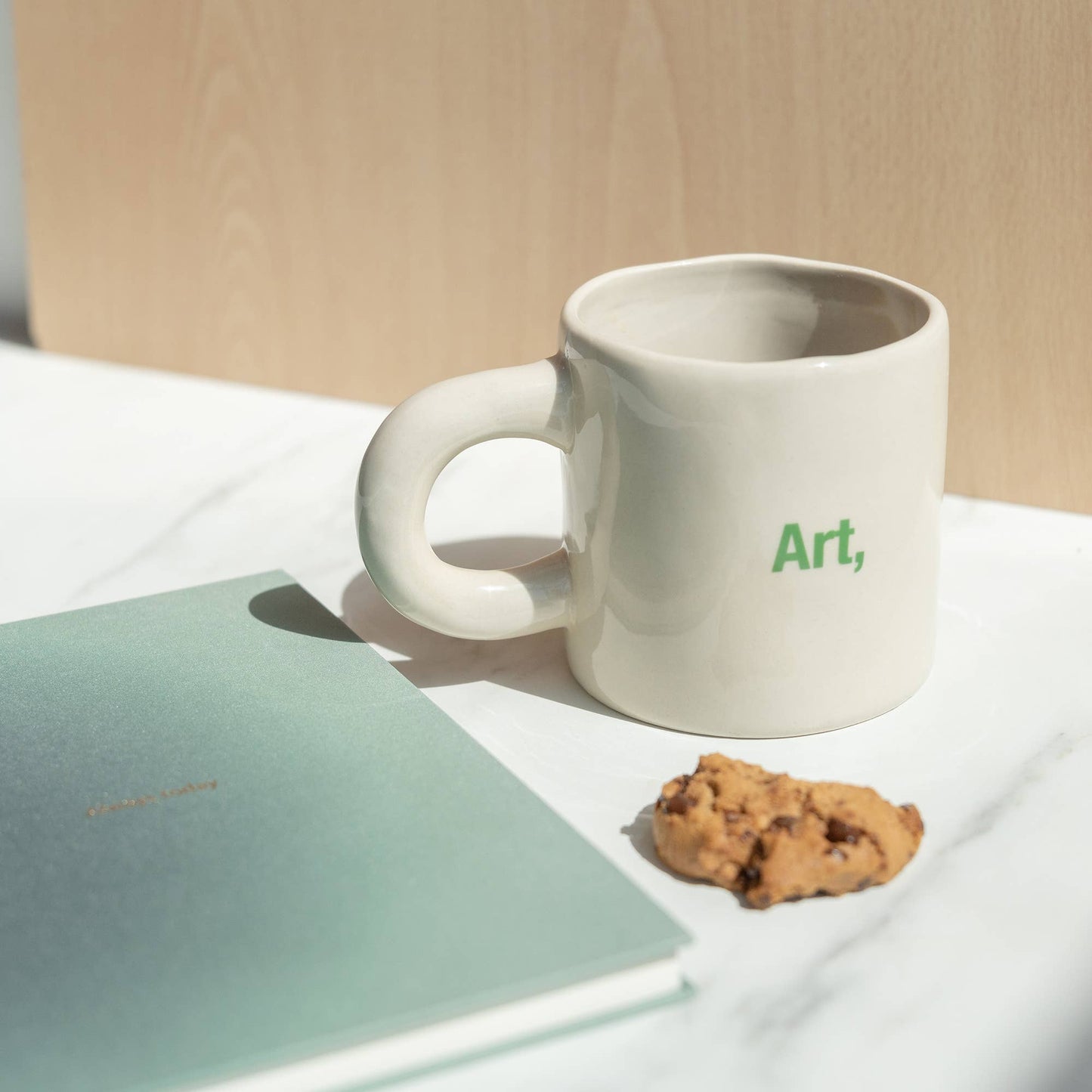 Green Books & Coffee Art Design Mug