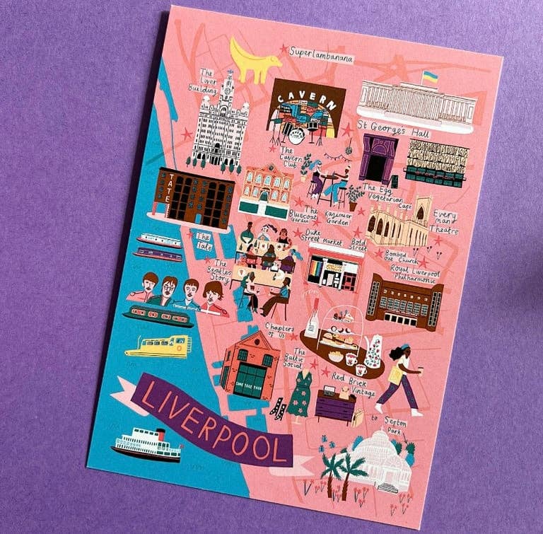 Liverpool Illustrated Map Print