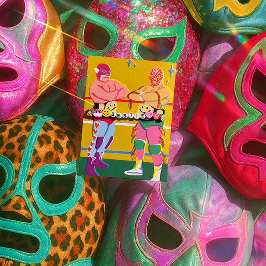 BESTIE LUCHA, BESTIE BRACELET, PALE PINK ENVELOPE Card