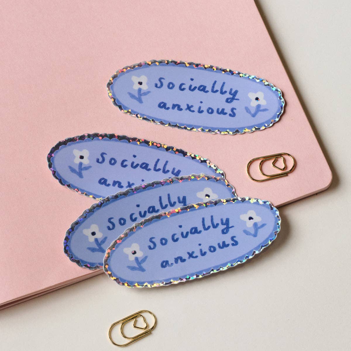 Socially Anxious Holographic Vinyl Sticker